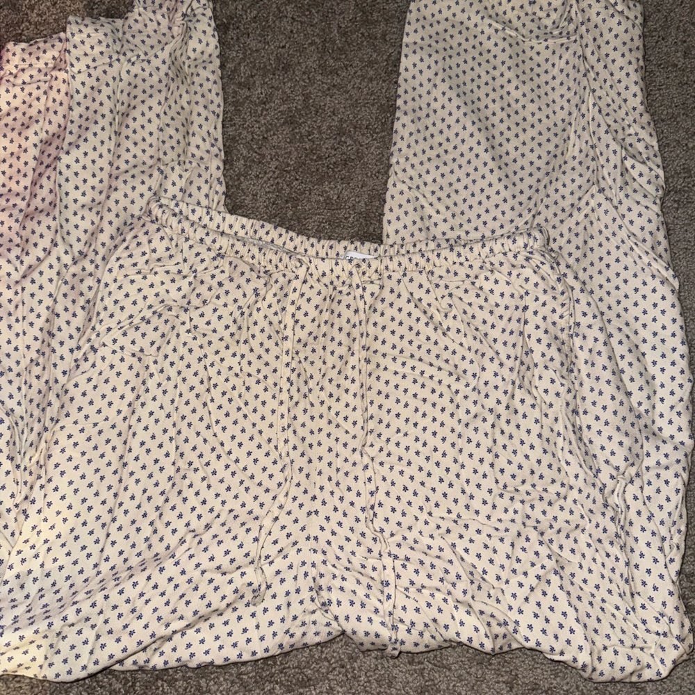 Sincerely Jules Cream and Blue Floral Pants